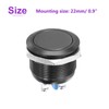 DMiotech 7/8 Inch Aluminium Alloy Momentary Push Button Switch Flat