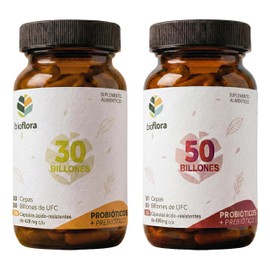 Pack Probióticos y Prebióticos Simbióticos BIOFLORA Flora Max                                                                                         