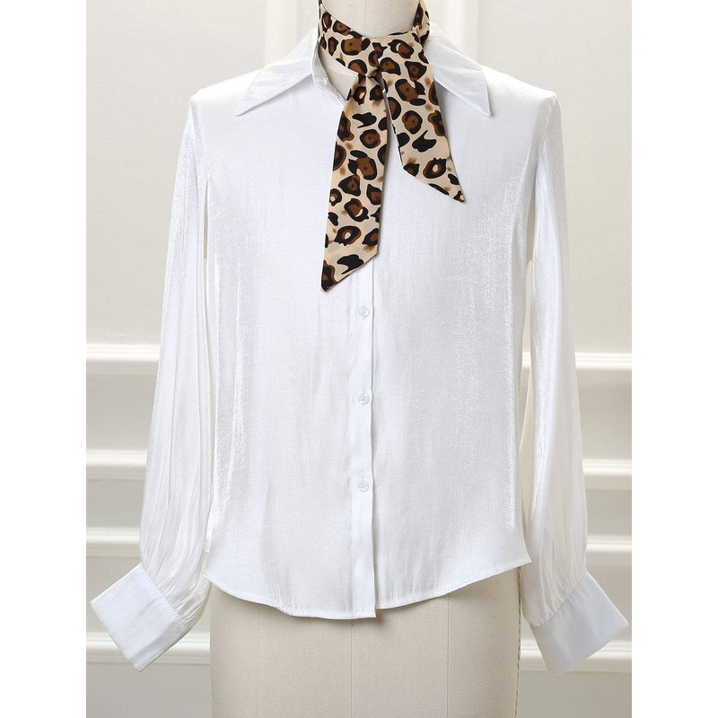 Allegra K Neckerchief Ribbon Scarf, Rectangle, Thin, Leopard Print, Hair