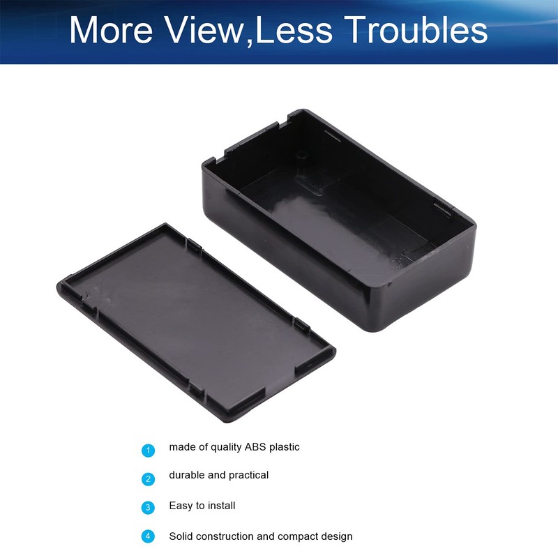 Heyiarbeit 5Pcs 3.35"x1.97"x 0.83" ABS Black Dustproof Electronic Junction Box
