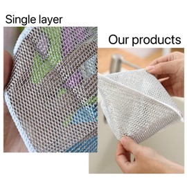 Sqsxgz 15Pcs Wire Dishwashing Rag,Multipurpose Wire Dishwashing Rags,Upgrade Double Layer Wire Cleaning Cloths for Wet and Dry,for Cleaning Dishes Non Scratch Wire Dishcloth Metal Cleaning Cloth