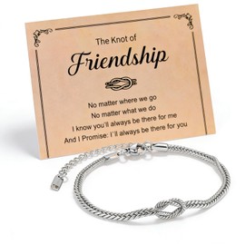 iWenSheng Birthday Gifts for Friends Female - Love Knot Friendship Bracelets Gift for Women Woman, BFF Christmas Bracelet Present for Best Friend Bestie