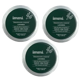 Immi Desodorantes Lavanda paquete con 3 piezas de 75 g c/u