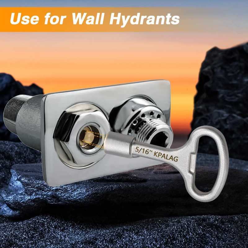 KPALAG Upgraded Stainless Steel 5/16'' Square Hydrant Key, Sillcock Water