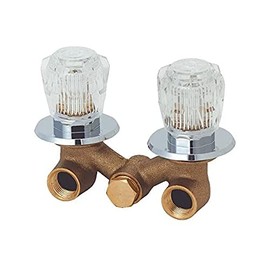 Mueller Shower Faucet, Brass, Cartridge Valve, 2-Handle, 3-3/8" Center Distance, Meets A112.18.1M