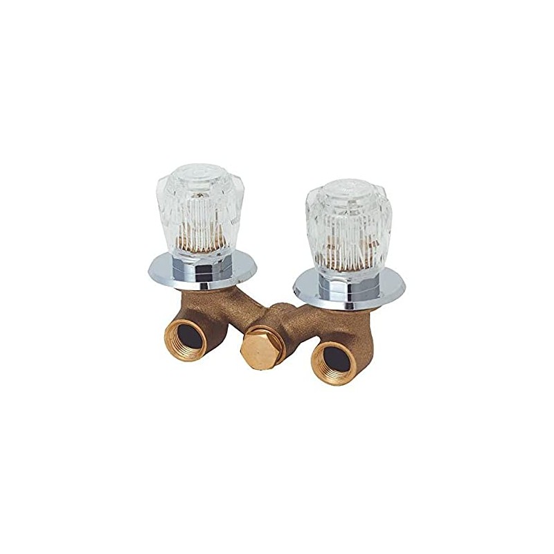 Mueller Shower Faucet, Brass, Cartridge Valve, 2-Handle, 3-3/8" Center Distance,