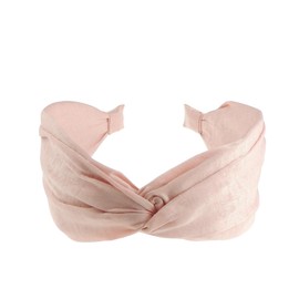 Ladies Wide Top Vintage Twist Detail Covered Headband Alice Band (Pink)