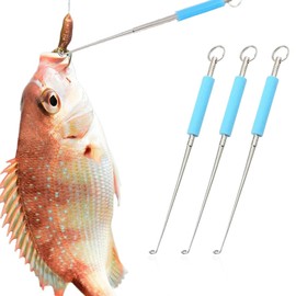 FENQURO Pack of 3 Hook Remover, Fishing Hook Remover, Stainless Steel Hook Remover, Fishing, Quick Disgorger, Portable Hook Remover with Magnets for Small and Large Hoe Remover Fishing, Fishing