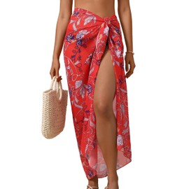 Eicolorte Womens Beach Cover Up Chiffon Sheer Bikini Beach Swimsuit Coverup Sarong Pareo Wraps for Women