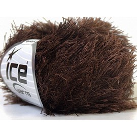 Dark Chocolate Brown Eyelash Yarn 50 Gram Ice 22754