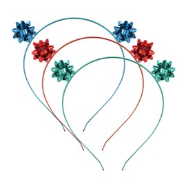 Christmas Headbands for Women Xmas Bow Hairband Red Green Gold Present Bow Headpiece Festive Holiday Party Hair Accessory