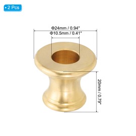PATIKIL Lamp Solid Brass Neck, 2 Pcs Turned Brass Spindle Slips Lamp Finial Pipe Light Fixture for 1/8 IP or M10 Lamp Rod Light Repair Decoration, 24x20mm