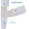 Downspout Y Shape Connector, White PVC Gutter Downspout Extensions for