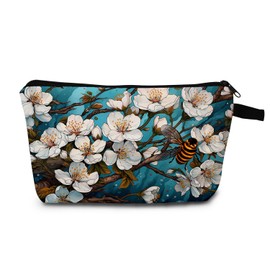 MoCaliduccious Flower Makeup Bags for Zipper Cosmetic Pouch Travel Toiletry Bag for Women Flower Gifts for Flower Lovers
