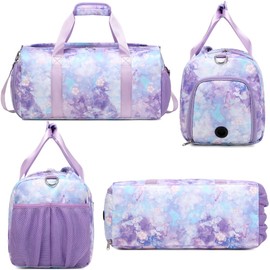 Duffle Bag for Girls Dance Bag Sports Gym Bag with Wet Pocket Shoes Compartment Overnight Travel Duffle Bag for Girls Teen Girls