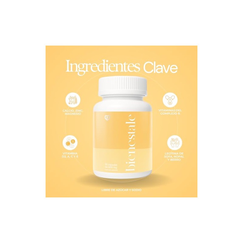 Caro Fit Bienestale Multivitamínico Mujer Gluten Vitaminas Minerales Incluye Calcio