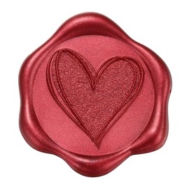 Yoption Etiquetas Adhesivas de Sello de Cera en Forma de Corazón, 50 piezas de etiquetas autoadhesivas metálicas en vino rojo para sobres, ideales para bodas, fiestas, cumpleaños y Navidad