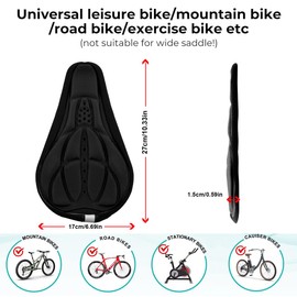 Ruayia Bicycle Saddle Cover, Comfortable Padded Saddle Protector, Bicycle Saddle Cover, Thin, Dustproof, Suitable for Most Bikes such as Road Bike, Mountain Bike and Trekking Bike, Black