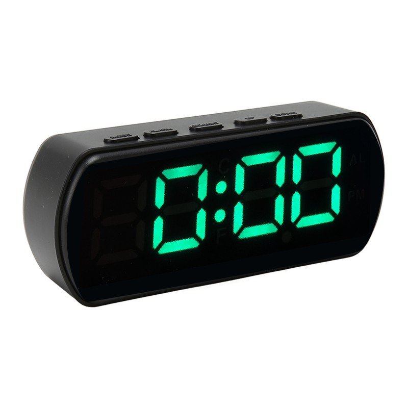 LED Clock Dual Mode Auto Dimming Temperature Display Snooze Function