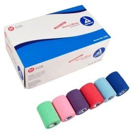 Dynarex Sensi Wrap, Medical Grade Self Adherent Bandage 3x 5 yds Rainbow 3183 Box of 24