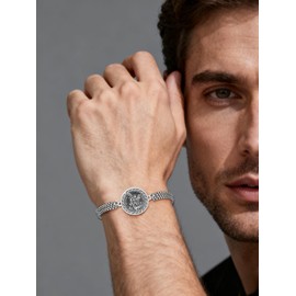 F4DEDAN 925 Sterling Silver St Michael Bracelet Catholic Religious Bracelet for Men and Women Jewelry Gift