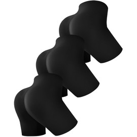 FULLSOFT - Paquete de 3 pantalones cortos de 5 pulgadas de cintura alta para mujer, levantamiento de glúteos, sin costura frontal, entrenamiento, gimnasio, yoga, botines, para correr, Negro, Negro