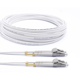 Elfcam® - 0.5m Fibre Optic Cable LC/UPC to LC/UPC Multimode Duplex 50/125um OM3 LSZH White(0.5M)
