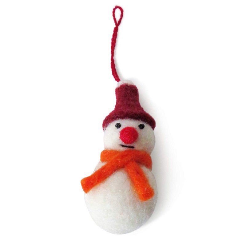 Purity Style Pack 6 Felt Snowmen/Snowman Hanging Christmas Tree Decoration