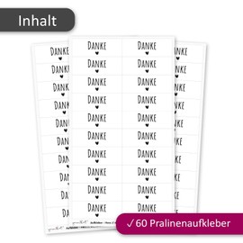 Set of 60 Sticker Set Thank You Guest Gift Stickers Suitable for Kisses I Heart I dv_1355