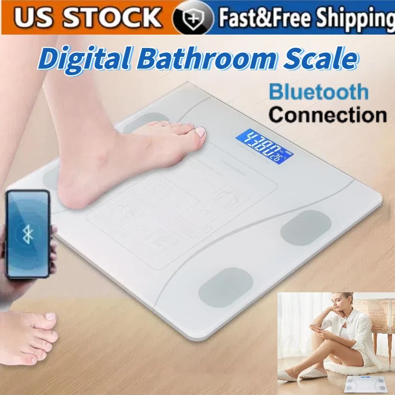 Digital Body Weight Scale Backlit Display High Precision Bluetooth BathroomScale