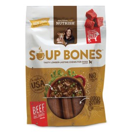 Rachael Ray Nutrish Soup Bones Dog Treats, Real Beef & Barley Flavor, 3 Bones, 6.3 Ounces