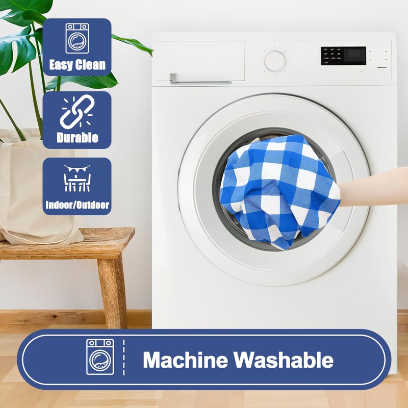 Smiry Picnic Table Cloth 2 Pack, Waterproof Elastic Fitted Tablecloths