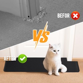 Uross Carpet Protector for Pets -3.6FT Black Round Corner Plastic Carpet Protector, Under Door Cat Carpet Protector for Doorway, Anti Cat Scratch Carpet Protector Mat, Stop Cats from Scratching Carpet