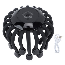 Electronic Claw Head Massager Intelligent Musical Sound Red Ray Decompression Vibration Claw Scalp Massager Black