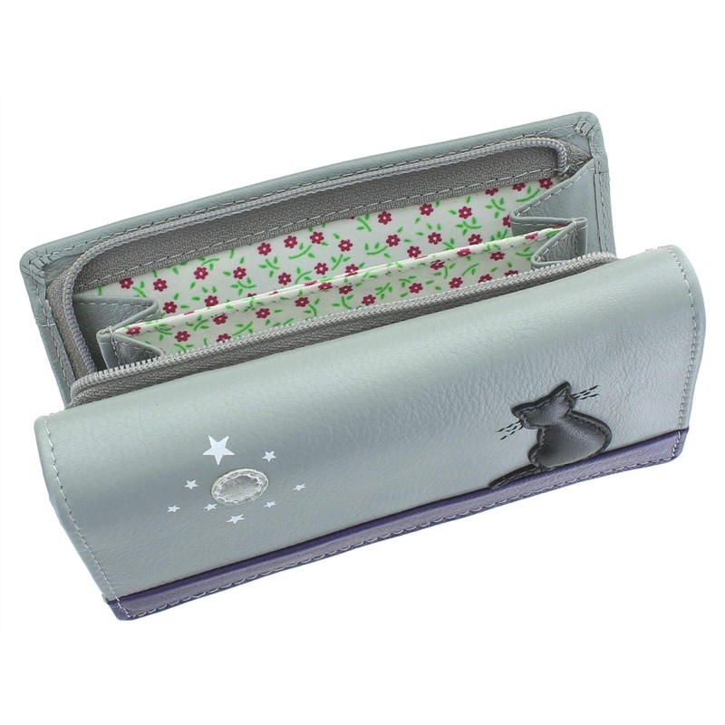 Mala Leather Midnight Collection Leather Purse RFID Blocking 3495_35 Grey