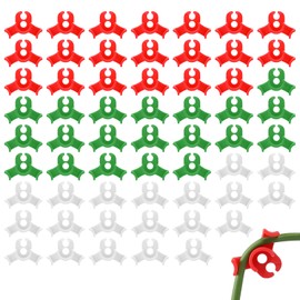 Diyxisk Pack of 60 Plant Clips, Low Load Plant Clips, Practical Plant Bender, Plant Clips Tomatoes, for Bending Plant Stems and Changing the Growth Direction (Red/Green/White)
