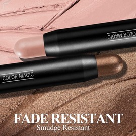 Sombra de Ojos en Barras, 6 Piezas de Lápiz de Iluminadores Maquillaje, Resistente al Agua, de Larga Duración, Mate, Brillante, Sombra de Ojos, Resaltador, Kit de Maquillaje de Crayón para Mujeres (Iluminadores)