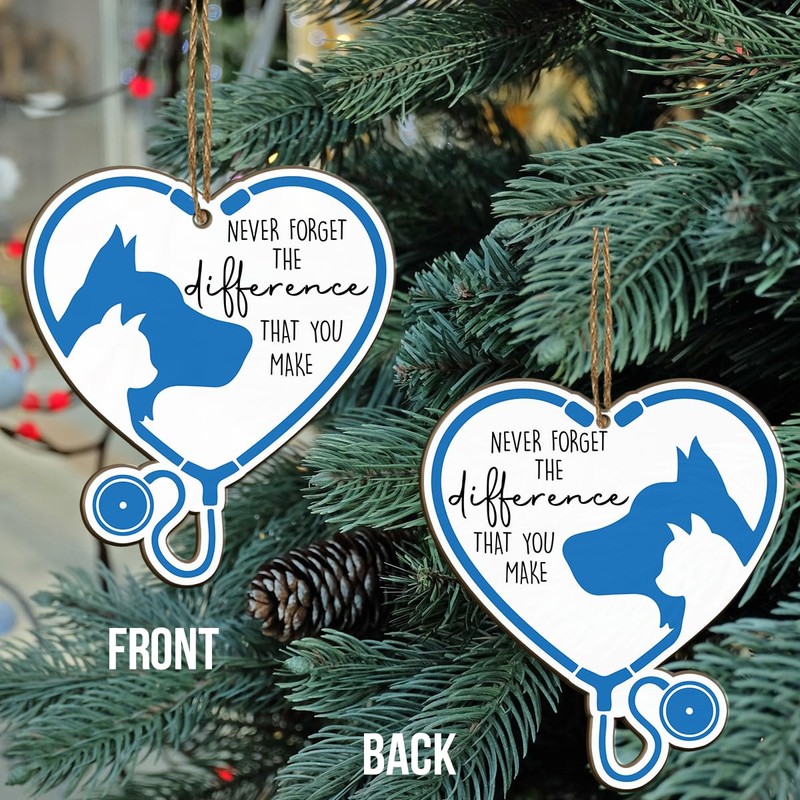 MEDROC Vet Tech Christmas Ornament - 3" Wooden, Veterinary Thank