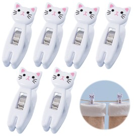 Clothespins Cat Clothespins, Stylish, Set of 6, Strong Clothespins, Cute, Windproof, Towel Clip, Sock Clip, Hat Clip, File Folder, Bag Sealing Clip