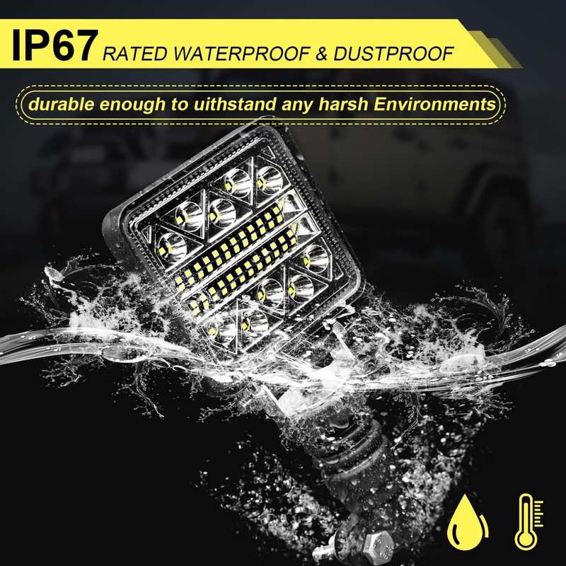 AnTom 102W LED Work Light, 24mm DIN Rotating Beacon Holder