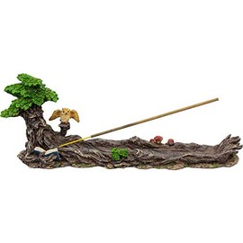 Kheops International Green Man with Owl Incense Holder Polyresin Collectible