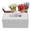 Rectangular Tissue Box Cover, ultifunction PU Leather Pen Pencil Remote