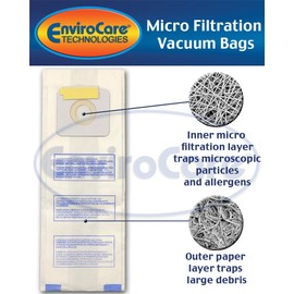 EnviroCare Replacement Micro Filtration Vacuum Cleaner Dust Bags made to fit Panasonic Types 3, U-6 3 pack