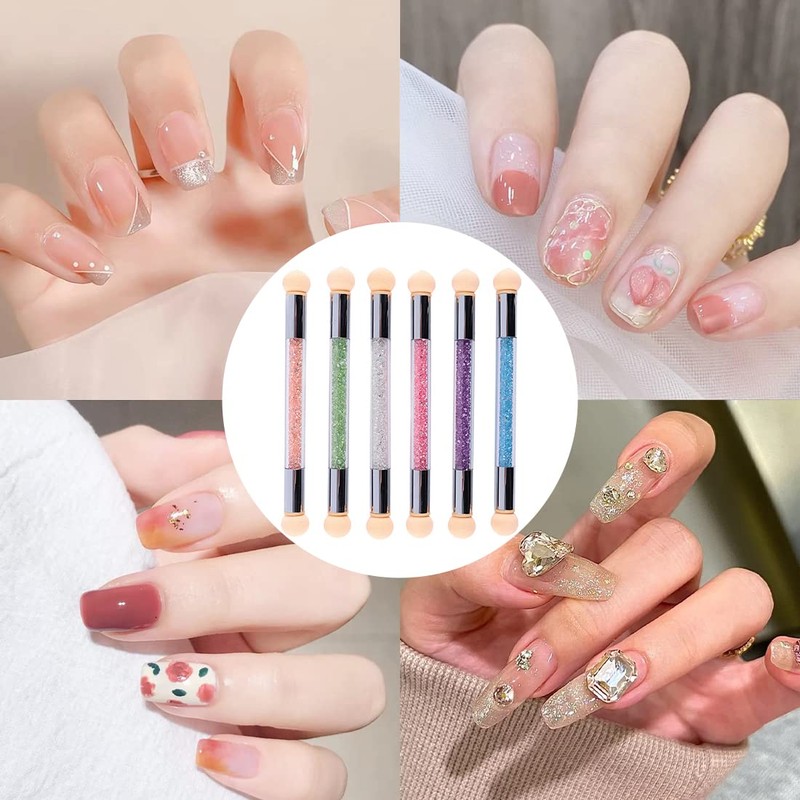 WeddHuis Nail Art Rendering Tools Double Head Sponge Stick, Nail