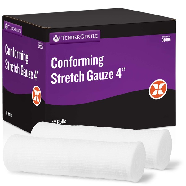 Conforming Stretch Gauze Rolls 4 Inch - Pack of 12
