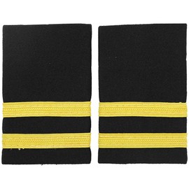 TAIKMD Pilot Uniform Captain Epaulets Traditional Professional Aviators Officer Shoulder Badge with Gold Stripes (Onesize, Two Bar)