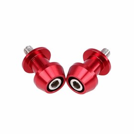 Swing Arm Spool Motorcycle CNC Aluminium Alloy Swing Arm Spool Sliders Protector Stand Swingarm Bobbins 10mm Red