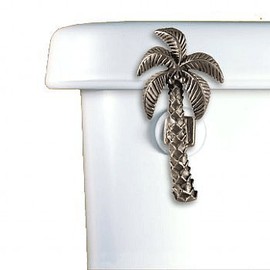Functional Fine Art Palm Tree Toilet Flush Handle - Front Mount-Chrome