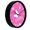 CreaDesign, WU-01-1032-02 Butterfly Pink Wall Clock for Children's Room, Customisable