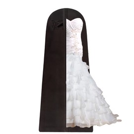 Wedcova UK Wedding Dress Bag | Hanging Garment Bags | Full Length Travel Protector for Bridal Dress | Long Clothes Storage Cover with Zipper for Women | 72 Inch | Black